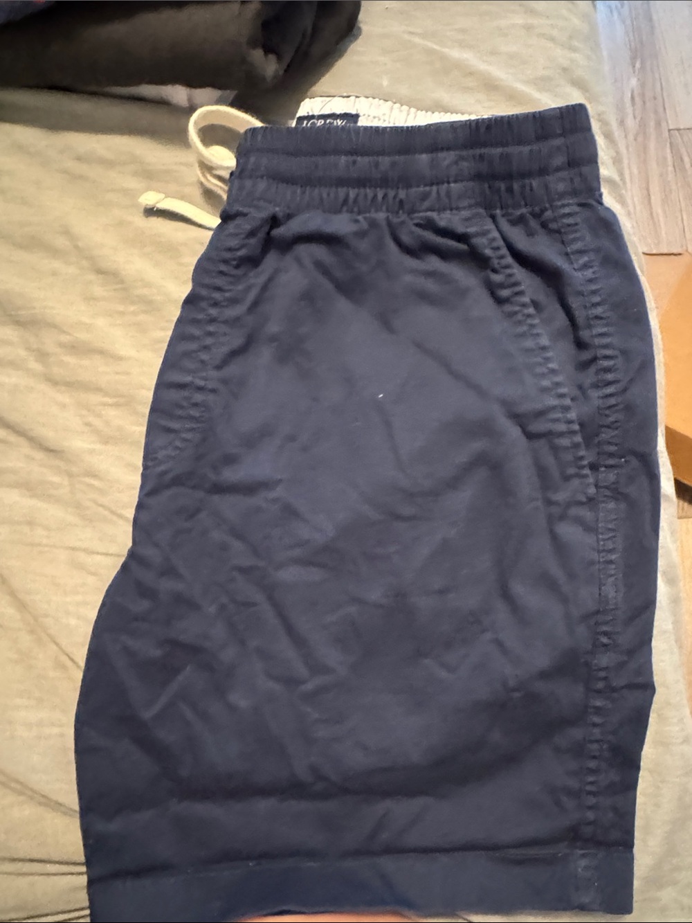 J.Crew Navy and White Elastic Waist Shorts